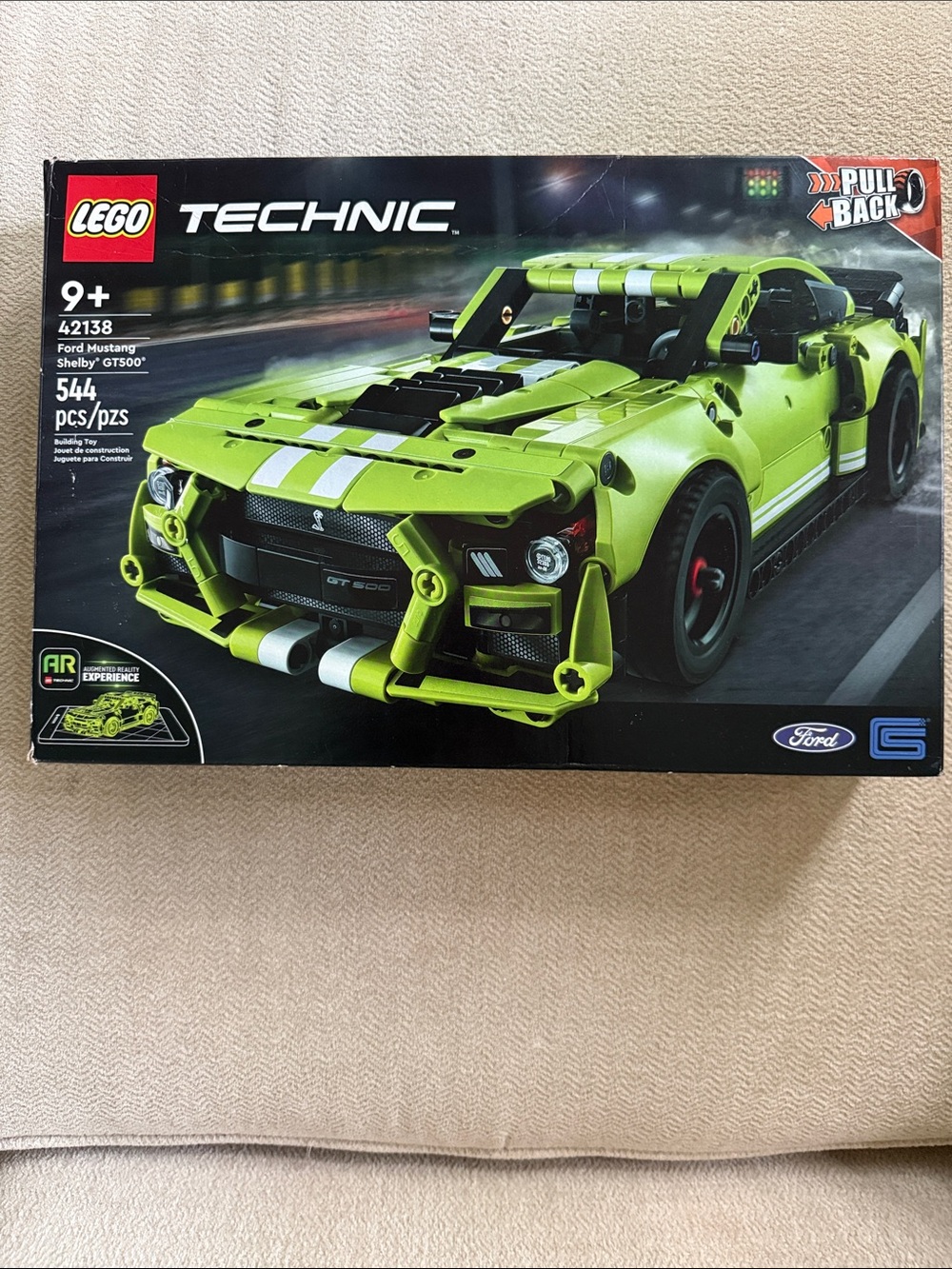 Lego Technic Ford Mustang Shelby GT500 Lime Green with White Stripes